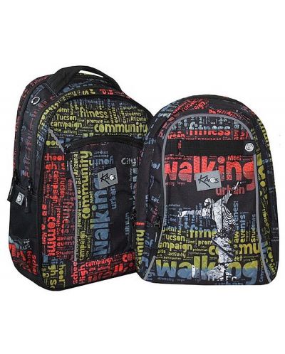 Σχολική τσάντα  Kaos 2 σε  1 - Walking, 4 θήκες - 4