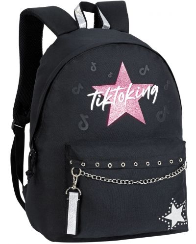 Σχολική τσάντα   Unkeeper Tiktoking Around - Star, μαύρη  - 2