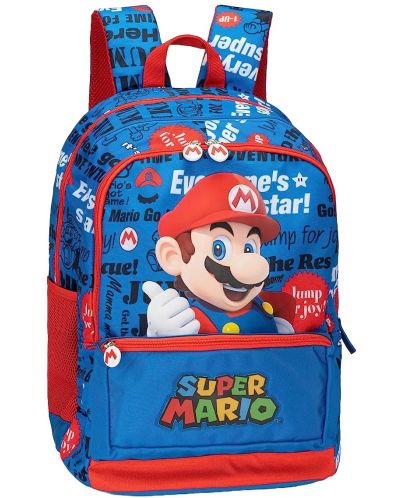Σχολικό σακίδιο  Panini Super Mario - Blue, 2 θήκες - 1