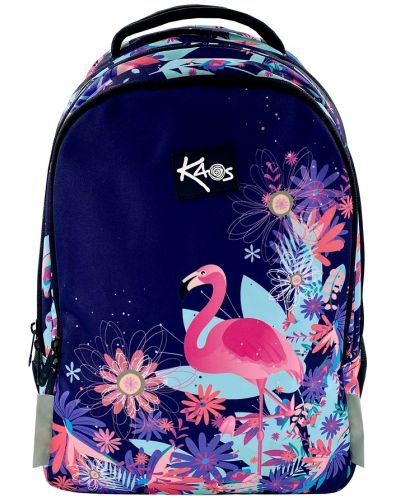 Σχολική τσάντα   Kaos 2 σε 1 - Tropic Night,  4 θήκες - 1