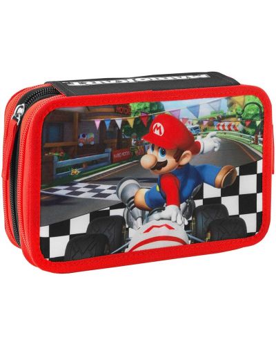 Κασετίνα με σχολικά είδη Panini Super Mario - Mario Kart, 3 τμήματα  - 1