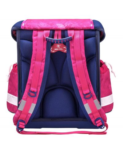 Σχολική τσάντα-κουτί Belmil - Tropical Pink, με σκληρό πάτο και 1 τμήμα - 5