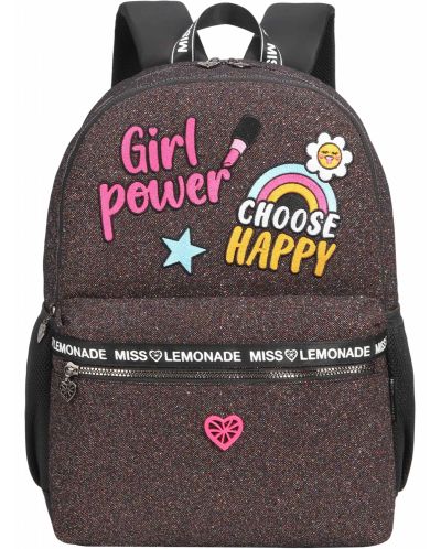 Σχολική τσάντα  Miss Lemonade Girl Power  - 2 τμήματα, λάμψη - 2