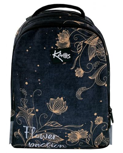 Σχολική τσάντα  Kaos 2 σε 1 - Flower Passion,4 θήκες - 1