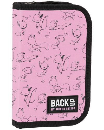 Σχολική κασετίνα  BackUP - Pink Fox, 1 φερμουάρ - 1