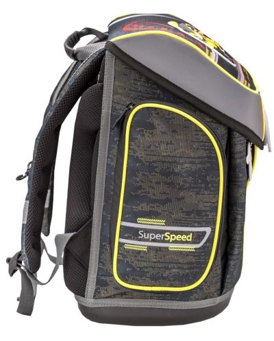 Σχολική τσάντα-κουτί Belmil - Super Speed Yellow, με σκληρό πάτο και 1 τμήμα - 3