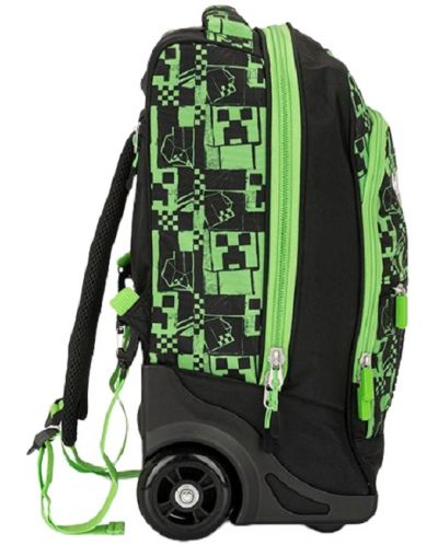 Σχολικό σακίδιο με ρόδες Panini Minecraft - Premium Pixels Green,  1 θήκη - 2