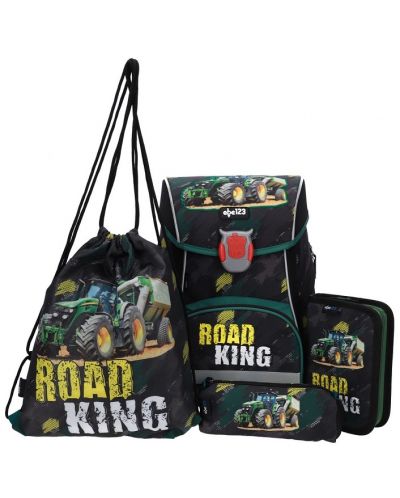 Σχολικό σετ  ABC 123 Road King - 2023,  σακίδιο πλάτης, αθλητική τσάντα  και  δύο κασετίνες  - 1