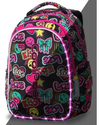 Σχολική φωτιζόμενη LED τσάντα Cool Pack Joy - Emoticons - 4