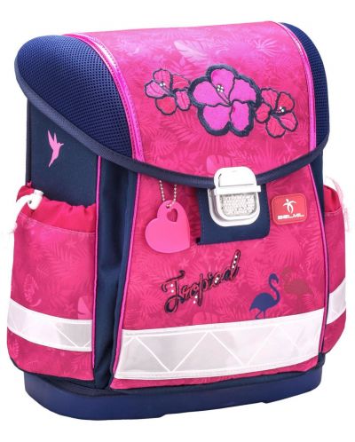 Σχολική τσάντα-κουτί Belmil - Tropical Pink, με σκληρό πάτο και 1 τμήμα - 1