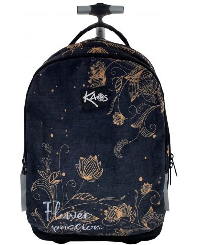 Σχολική τσάντα με ρόδες Kaos 2 σε 1 - Flower Passion - 1
