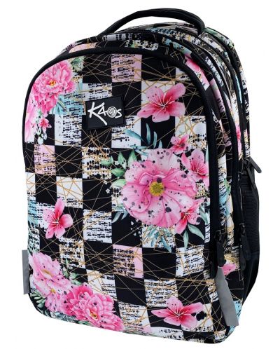 Σχολική τσάντα   Kaos 2 σε 1 - Flower Queen,  4 θήκες - 2