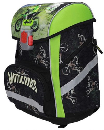 Σχολικό σετ  ABC 123 Motocross - 2023,σακίδιο πλάτης, αθλητική τσάντα, δύο κασετίνες και πορτοφόλι - 3