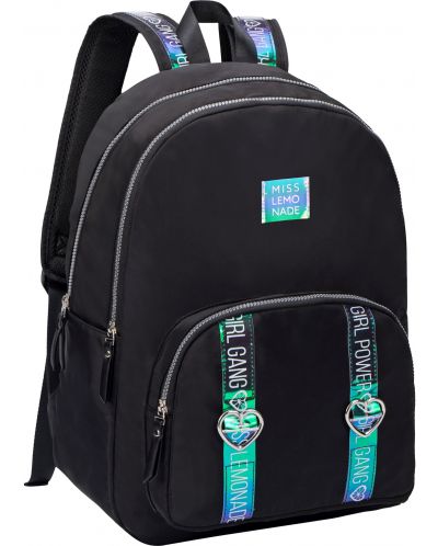 Σχολική τσάντα Miss Lemonade Holo -  2 τμήματα, μαύρη  - 1