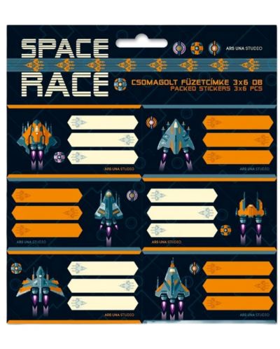 Σχολικές ετικέτες  Ars Una Space Race - 18 τεμάχια, μπλε - 1