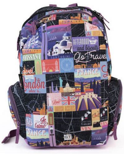 Σχολική τσάντα Lizzy Card Go Travel Black Map - Teen + - 1