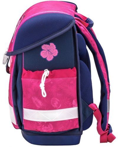 Σχολική τσάντα-κουτί Belmil - Tropical Pink, με σκληρό πάτο και 1 τμήμα - 4