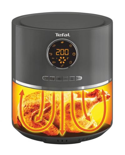 Φριτέζα ζεστού αέρα Tefal - Ultra Fry Digital EY111B15, 1400W, γκρι - 3