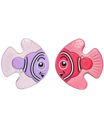 Καταπραϋντικά μασήματα με δροσιστική δράση Vital Baby -Ψάρι, 2 τεμάχια, μωβ και ροζ - 1