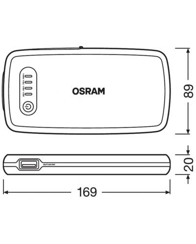 Φορητός Εκκινητής Μπαταρίας Αυτοκινήτου  Osram - BATTERYstart, OBSL200, 6000mAh - 8