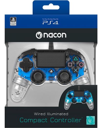 Χειριστήριο Nacon за PS4 - Wired Illuminated, crystal blue - 6