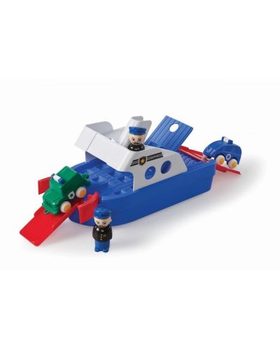Αστυνομικό σκάφος Viking Toys, με 2 αυτοκίνητα και 2 άτομα,  30 cm,  με κουτί δώρου, - 1