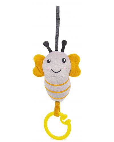 Βρεφικό παιχνίδι με δόνηση  BabyJem - Μέλισσα, γκρι, 15 х 8 cm - 1