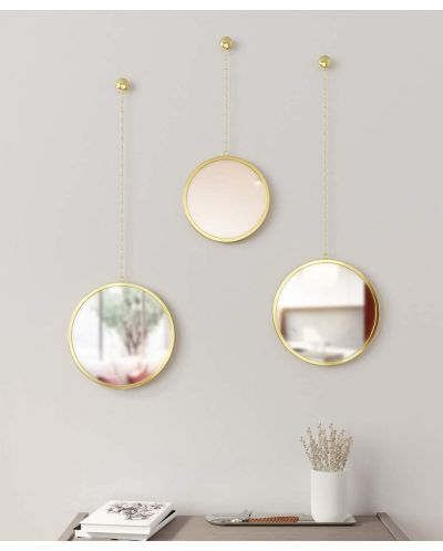 Κρεμαστοί καθρέφτες Umbra - Dima Round, 3 τεμαχίων, χρυσοί - 3