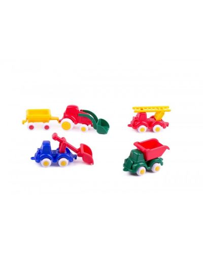 Μίνι οχήματα  Viking Toys - Οικοδόμοι 7 cm, 5 τεμάχια, με κουτί δώρου - 1