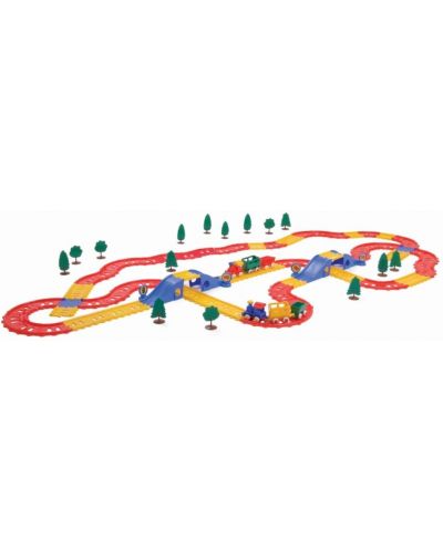 Σετ παιχνιδιού Viking Toys -  Γραμμή τρένου με γέφυρες, 100 κομμάτια - 1