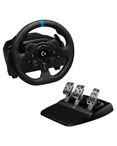 Τιμόνι με πεντάλια Logitech - G923, PS4/PS5/PC, μαύρο - 1