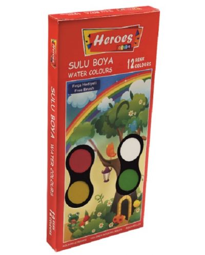 Νερομπογιές Heroes - 12 χρώματα - 1
