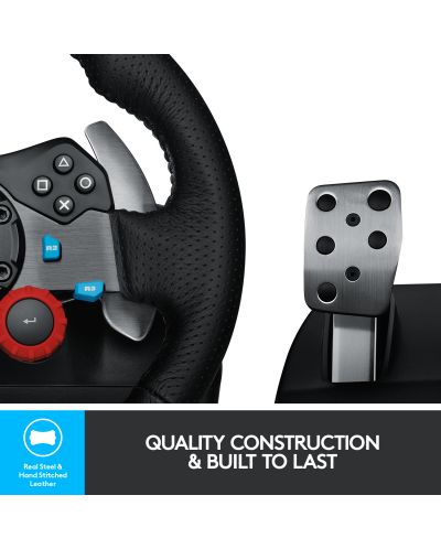 Τιμόνι με πεντάλια Logitech - G29, για PC και PS4/PS5, μαύρο - 6