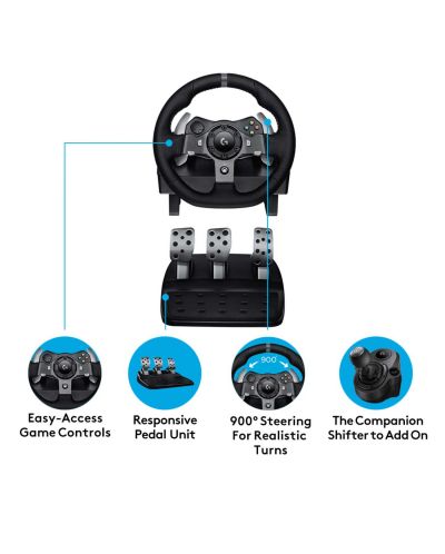 Τιμόνι Logitech - G920 Driving Force, Xbox One/PC, μαύρο - 7