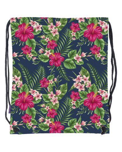 Αθλητική τσάντα με κορδόνι BackUP - Τροπικά λουλούδια - 1