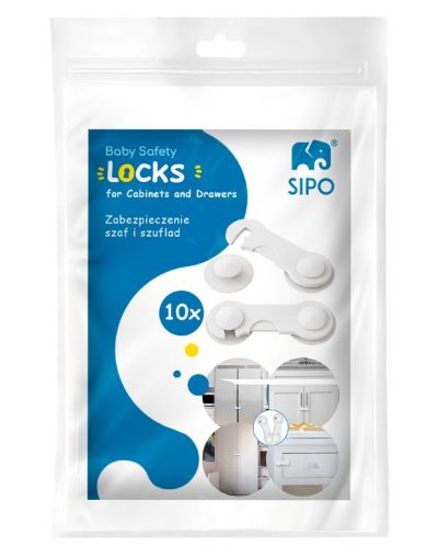 Κλειδαριές ασφαλείας για παιδικά ντουλάπια Sipo - 10 τεμάχια - 9