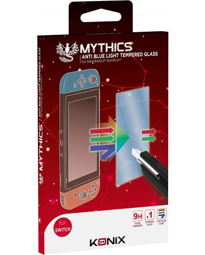 Προστατευτικό γυαλί  Konix - Mythics 9H Anti-Blue Light Tempered Glass Protector (Nintendo Switch) - 1