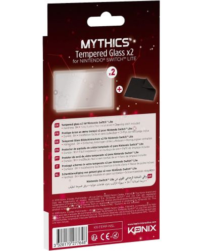 Προστατευτικό γυαλί  Konix - Mythics 9H Tempered Glass Protector, 2 бр. (Nintendo Switch Lite) - 2