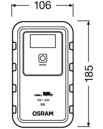 Φορτιστής Μπαταρίας Αυτοκινήτου  Osram - BATTERYcharge, OEBCS908, 12/24V, 4/8A - 7