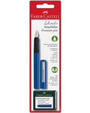 Παιδική πένα Faber-Castell - Μπλε, με 6 ανταλλακτικά
