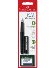 Παιδική πένα Faber-Castell - Μαύρη, με 6 ανταλλακτικά -1