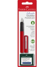 Παιδική πένα Faber-Castell - Κόκκινη, με 6 ανταλλακτικά