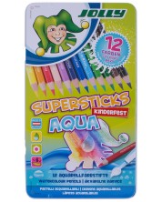 Χρωματιστά μολύβια ακουαρέλας Jolly Kinder Aqua - 12 χρώματα
