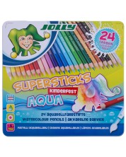Χρωματιστά μολύβια ακουαρέλας Jolly Kinder Aqua - 24 χρώματα -1