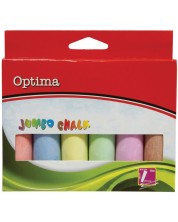 Σετ έγχρωμες  κιμωλίες Optima Jumbo - 6 χρώματα
