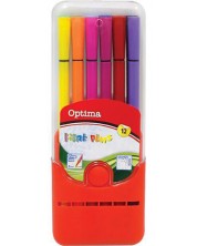 Έγχρωμοι μαρκαδόροι Optima - 12 χρώματα, σε κουτί