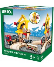 Σετ σιδηροδρομικά αξεσουάρ Brio - Εμπορευματικός σταθμός, 6 τεμάχια