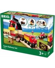 Σετ Brio - Τρένο με ράγες και αξεσουάρ, Φάρμα, 20 τεμάχια