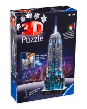 Παζλ 3D Ravensburger 216 κομμάτια - Empire State Building, με φώτα