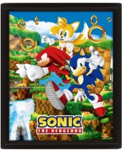 3D αφίσα με κορνίζα Pyramid Games: Sonic - Sonic (Catching Rings) -1